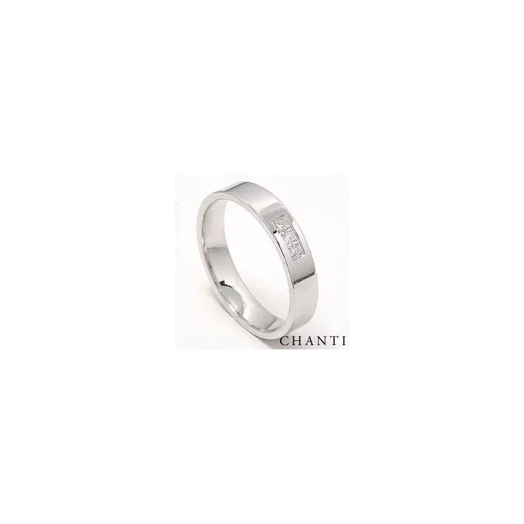blank brillant vielsesring i 14 karat hvidguld 0,049 ct