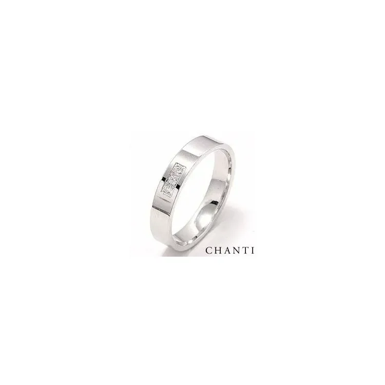 blank brillant vielsesring i 14 karat hvidguld 0,049 ct