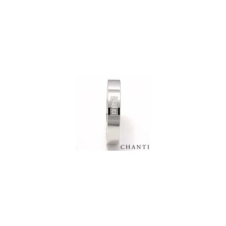 blank brillant vielsesring i 14 karat hvidguld 0,049 ct