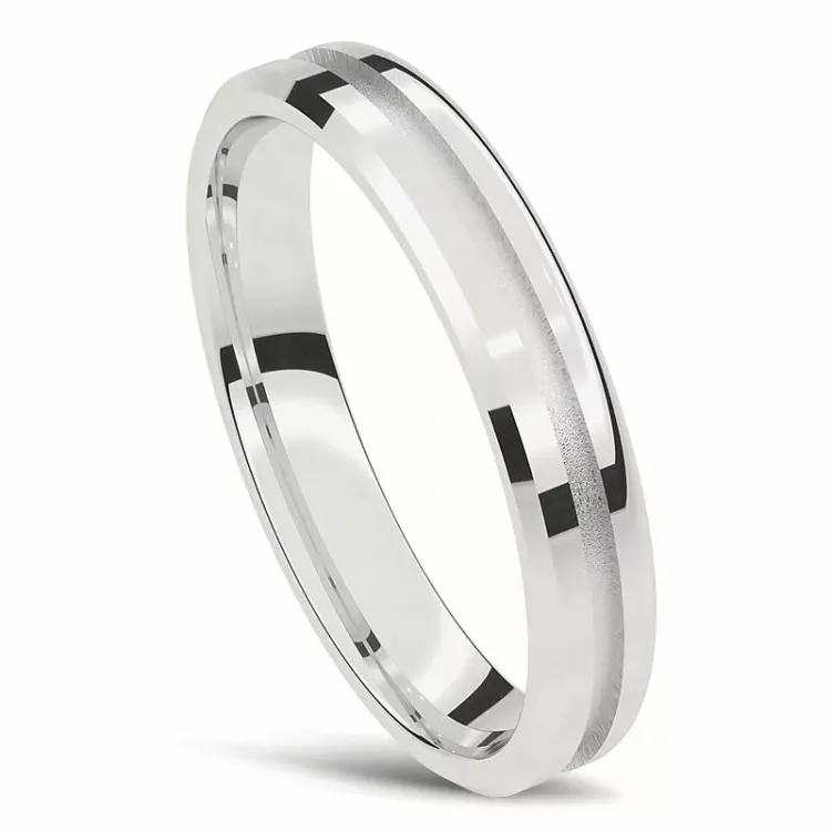 Herrering i 14 karat hvidguld