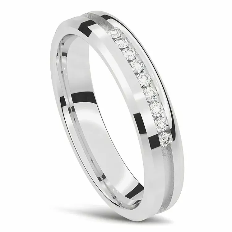 Damering i 14 karat hvidguld 0,001 ct