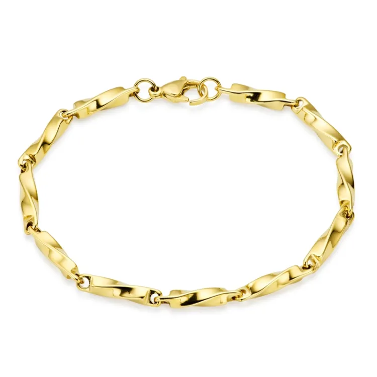 vandfast armbånd i forgyldt stål 19 cm x 3 mm  - OCEANA