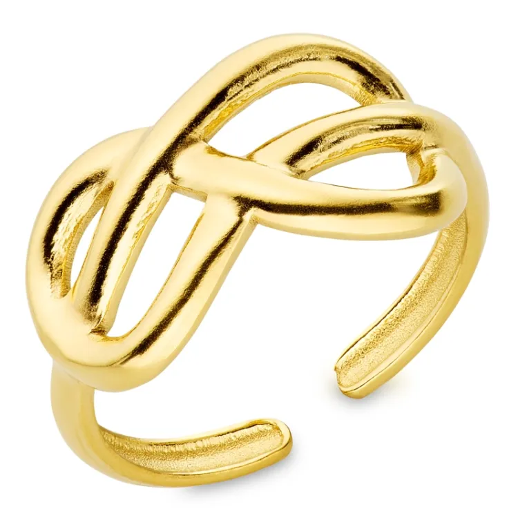 vandfast infinity ring i forgyldt stål - OCEANA