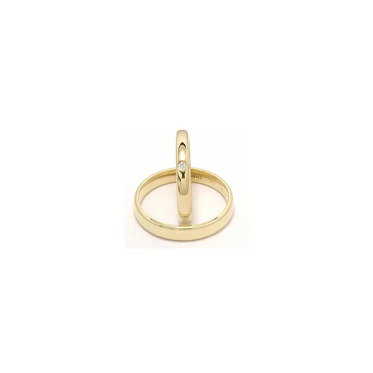 Vielsesringe i 9 karat guld 0,02 ct