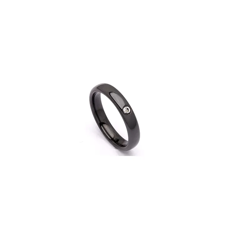 Vielsesring i sort stål 0,050 ct