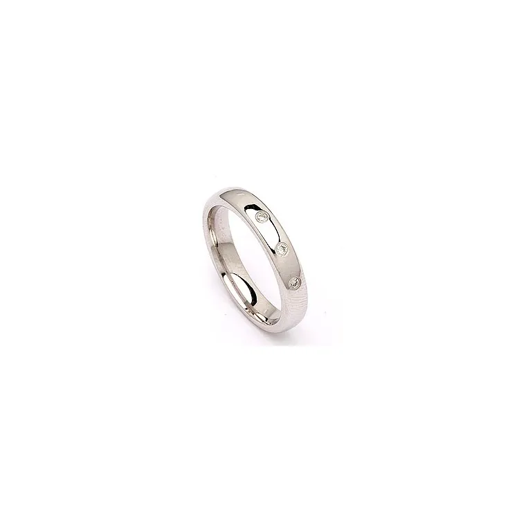 Vielsesring i 14 karat hvidguld 0,045 ct