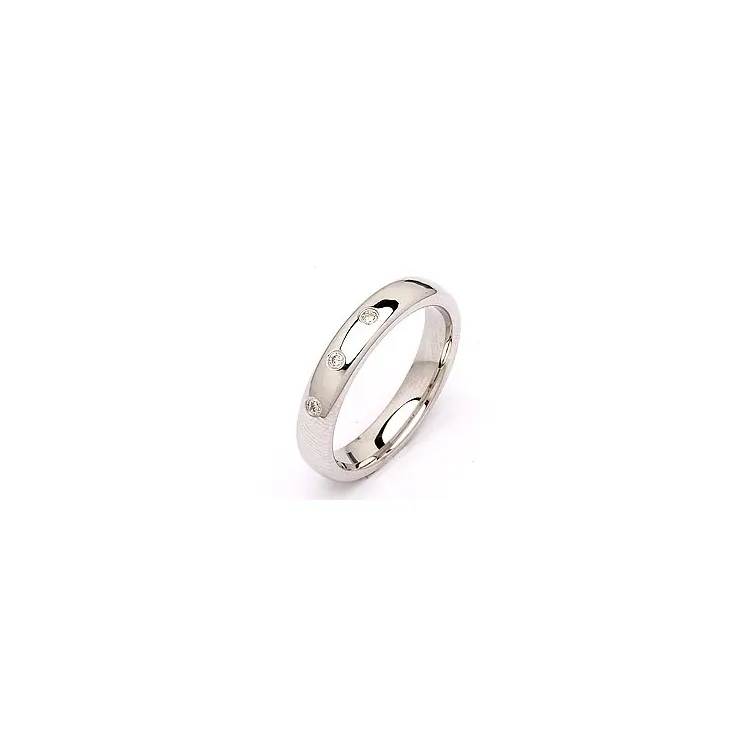 Vielsesring i 14 karat hvidguld 0,045 ct