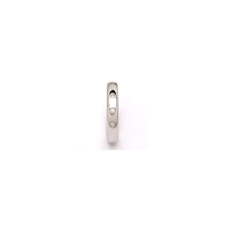 Vielsesring i 14 karat hvidguld 0,045 ct
