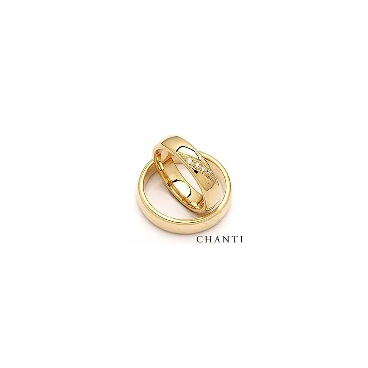 Vielsesringe i 9 karat guld 0,04 ct