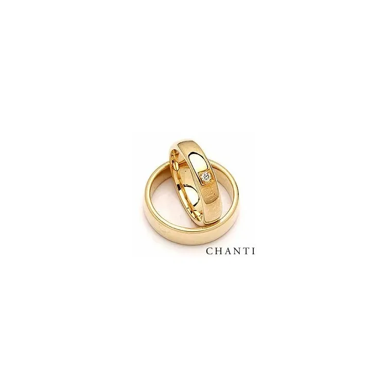 ovale diamant vielsesringe i 14 karat guld 0,05 ct - sæt