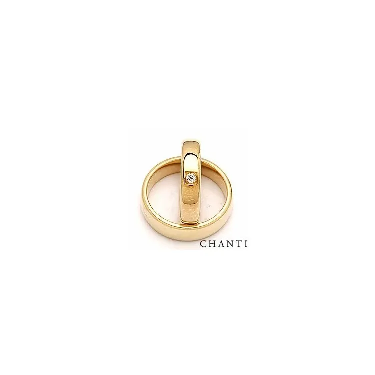 ovale diamant vielsesringe i 14 karat guld 0,05 ct - sæt