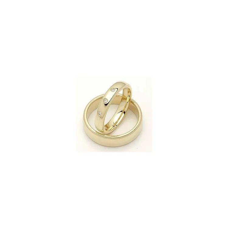 Vielsesringe i 14 karat guld 0,045 ct