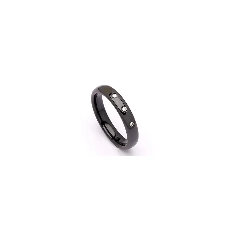 Vielsesring i sort stål 0,024 ct