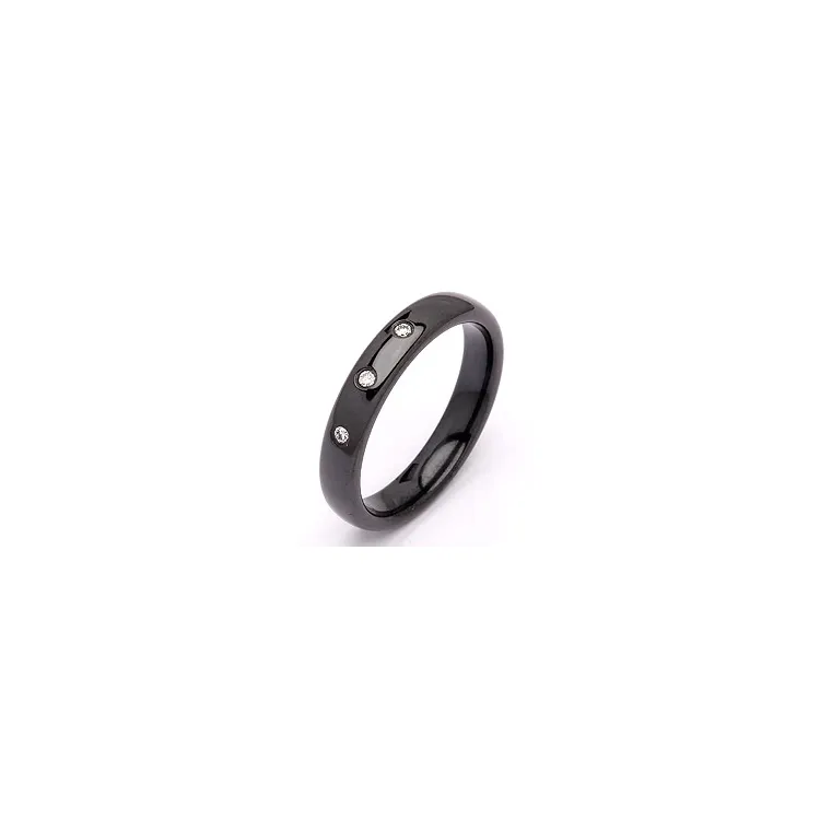 Vielsesring i sort stål 0,024 ct
