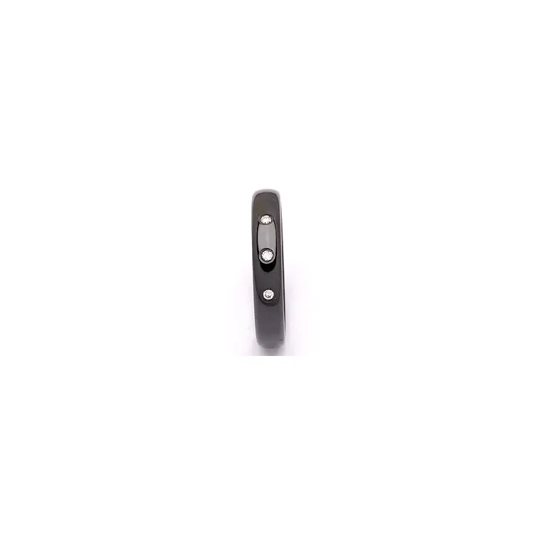 Vielsesring i sort stål 0,024 ct