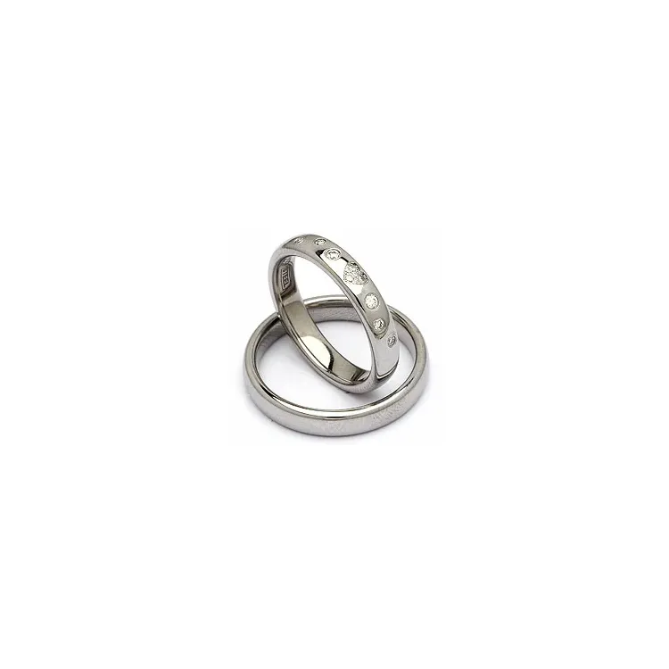 Vielsesringe i stål 0,13 ct