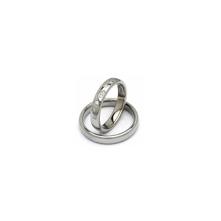 Vielsesringe i stål 0,13 ct