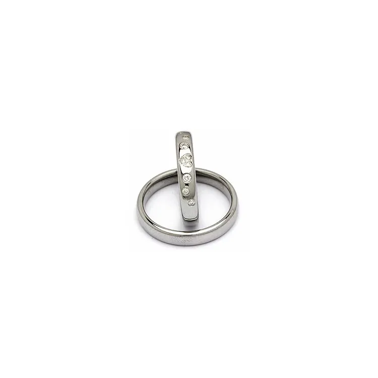 Vielsesringe i stål 0,13 ct