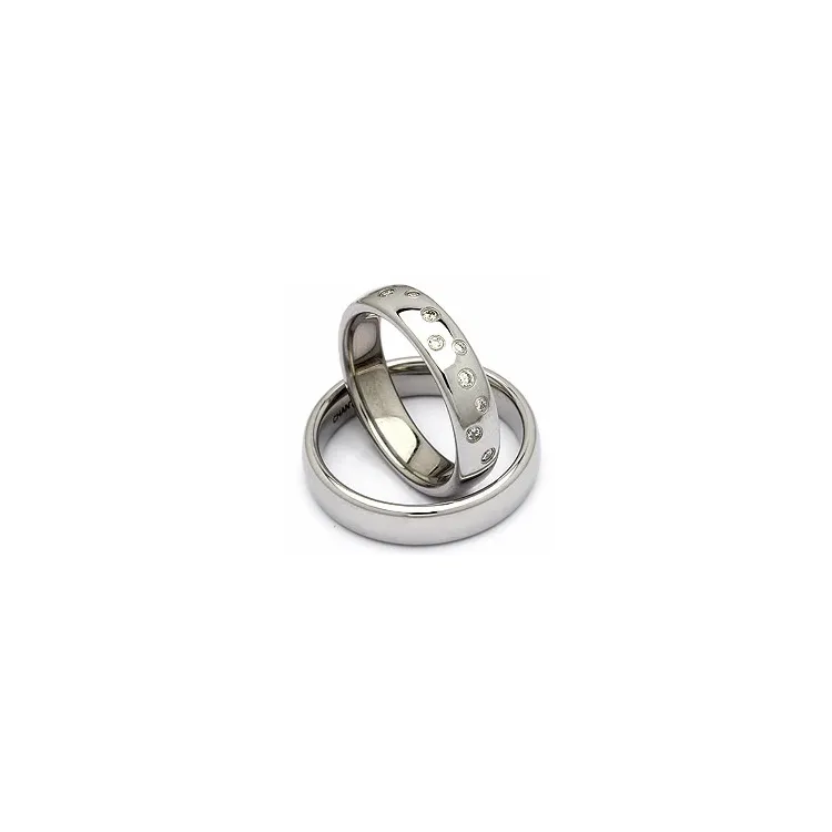 Vielsesringe i stål 0,126 ct