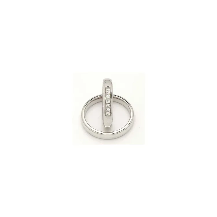 Vielsesringe i 14 karat hvidguld 0,116 ct