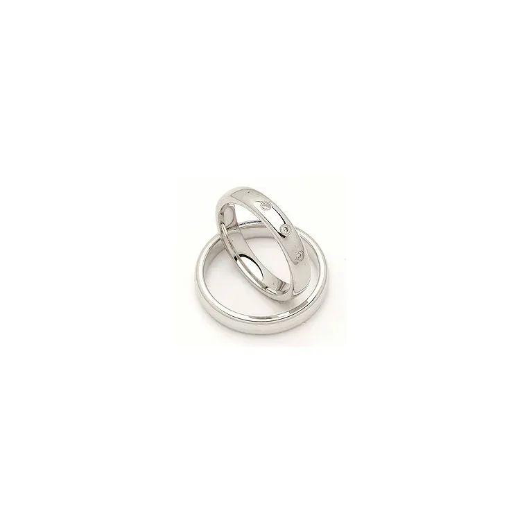 Vielsesringe i 14 karat hvidguld 0,045 ct