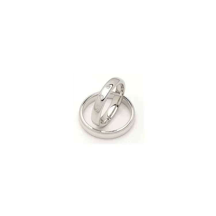 Vielsesringe i 14 karat hvidguld 0,045 ct