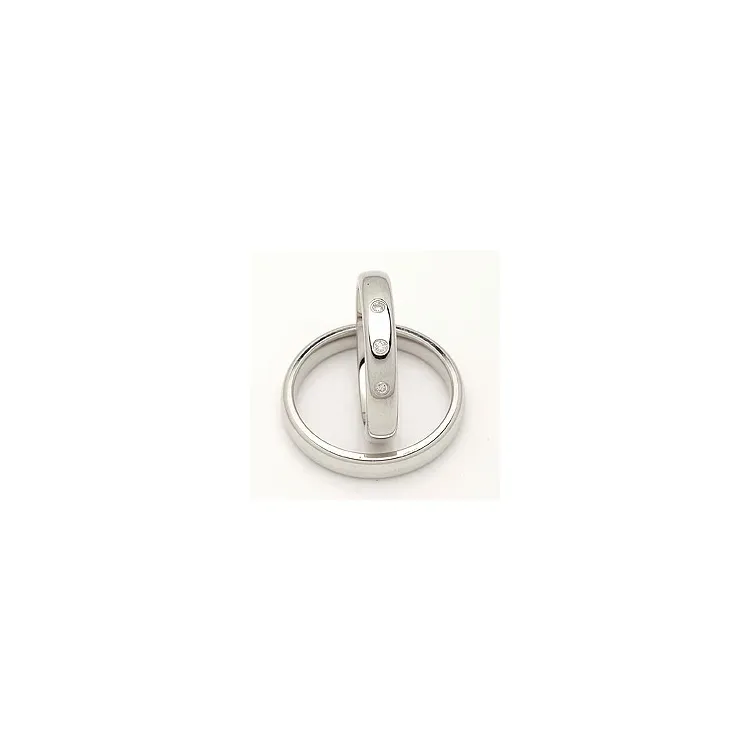 Vielsesringe i 14 karat hvidguld 0,045 ct