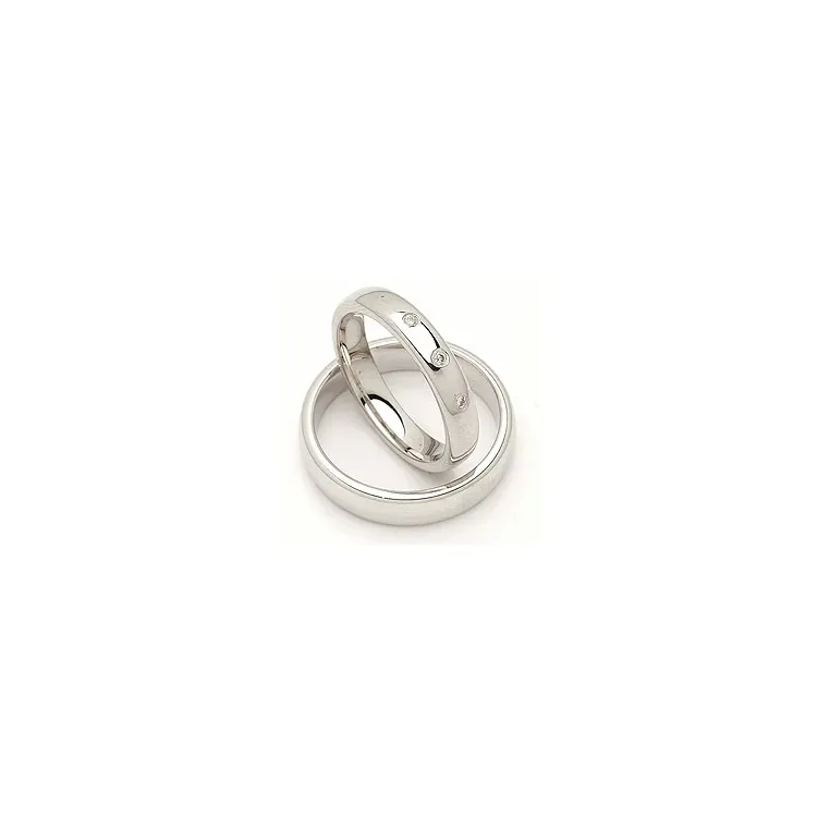 Vielsesringe i 14 karat hvidguld 0,045 ct