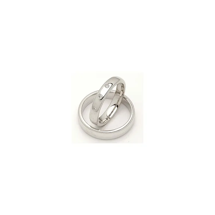 Vielsesringe i 14 karat hvidguld 0,045 ct