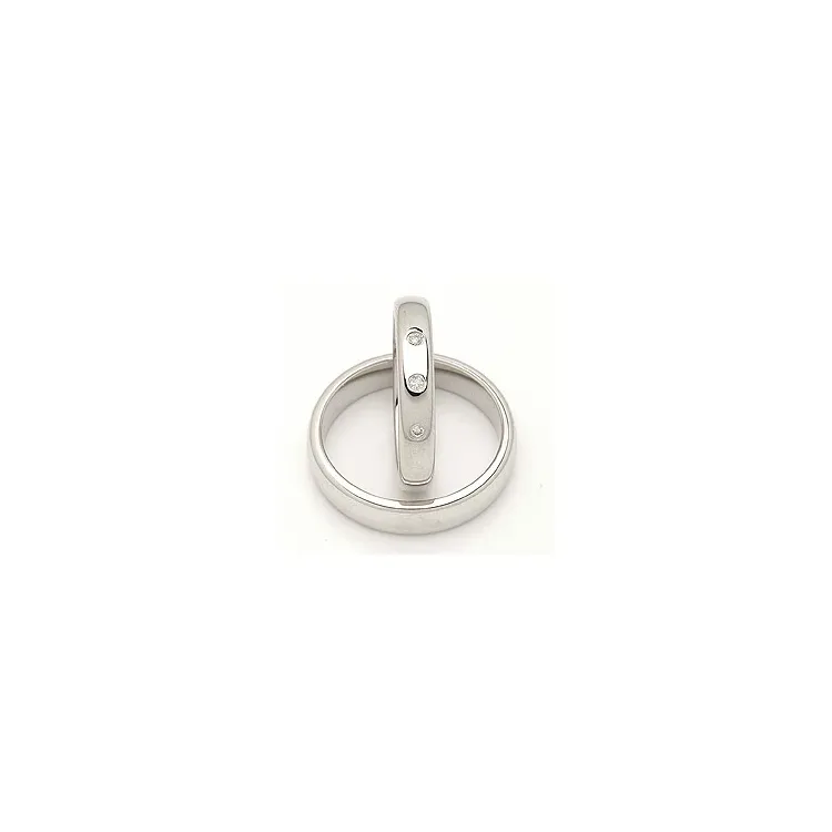 Vielsesringe i 14 karat hvidguld 0,045 ct