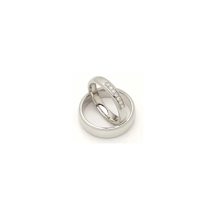 Vielsesringe i 14 karat hvidguld 0,116 ct