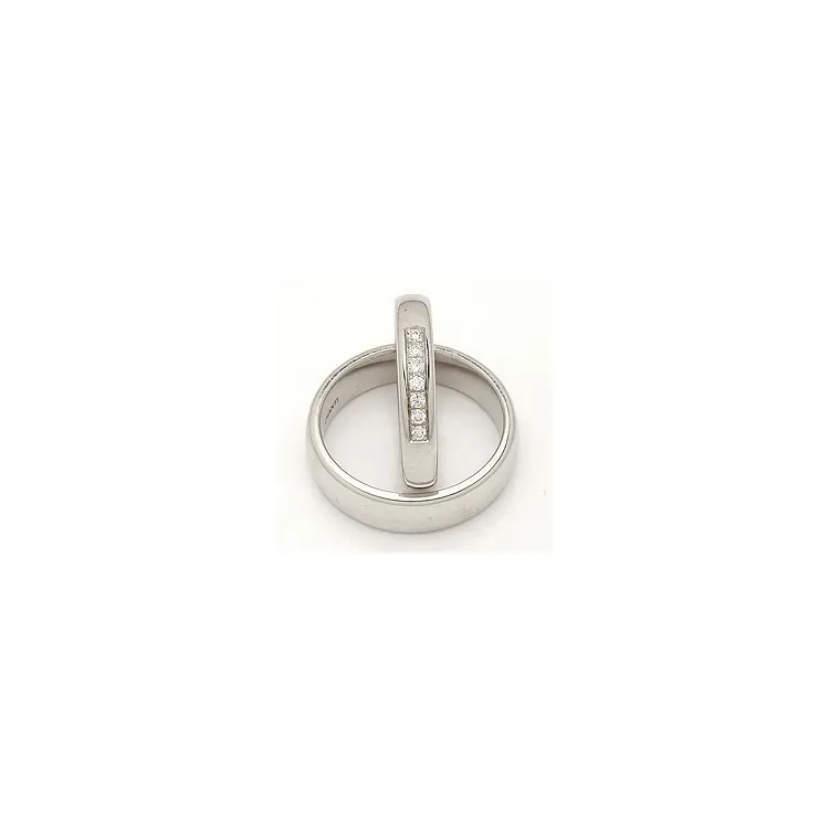 Vielsesringe i 14 karat hvidguld 0,116 ct