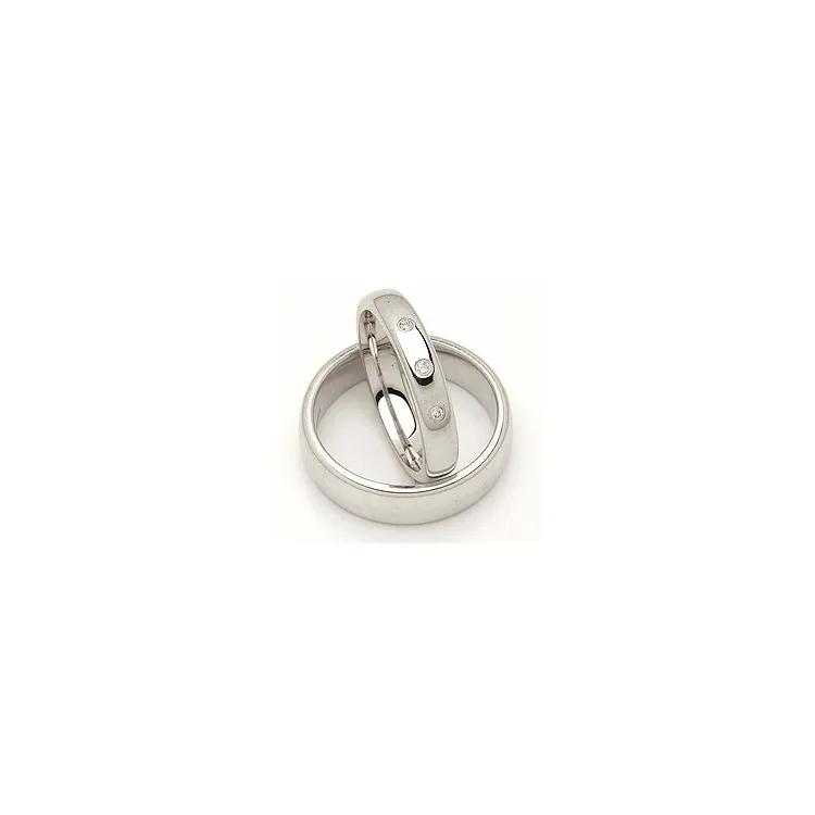 Vielsesringe i 14 karat hvidguld 0,045 ct