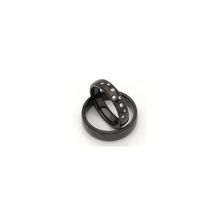 Vielsesringe i sort stål 0,126 ct