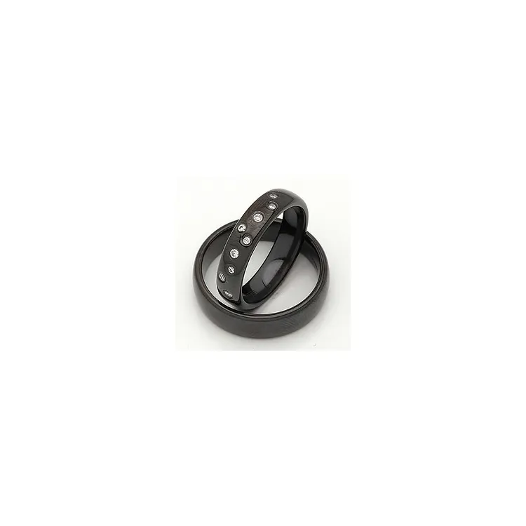Vielsesringe i sort stål 0,126 ct