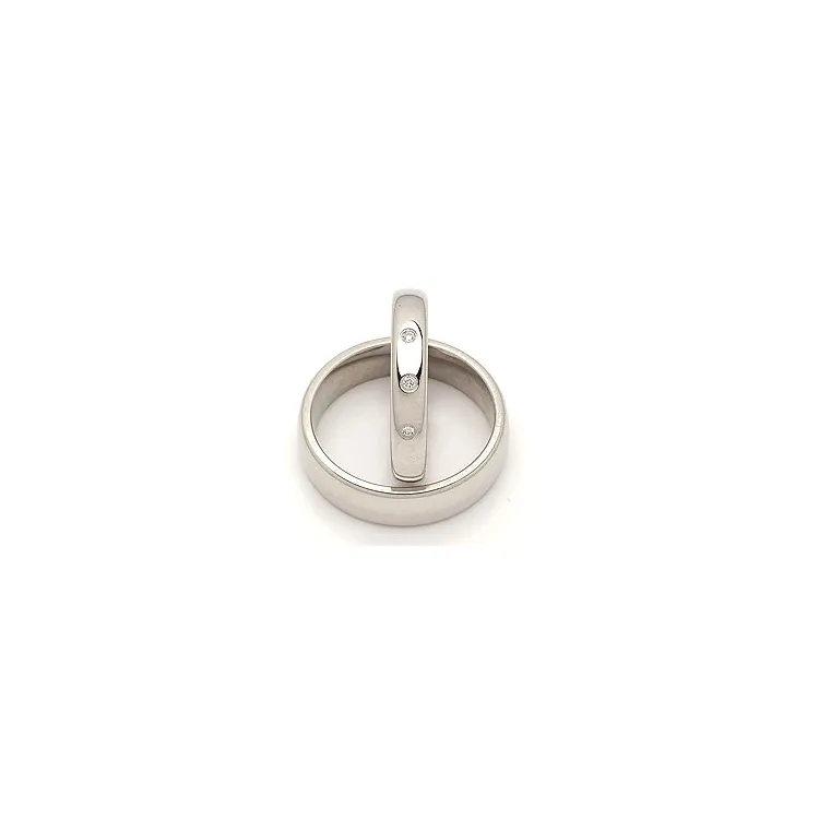 Vielsesringe i sølv 0,045 ct