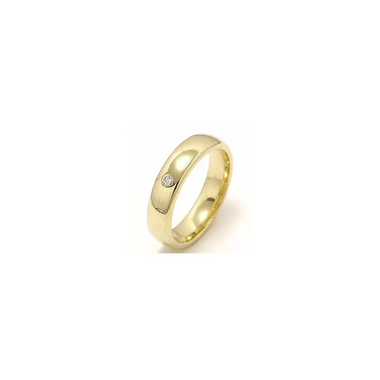 Vielsesring i 9 karat guld 0,05 ct