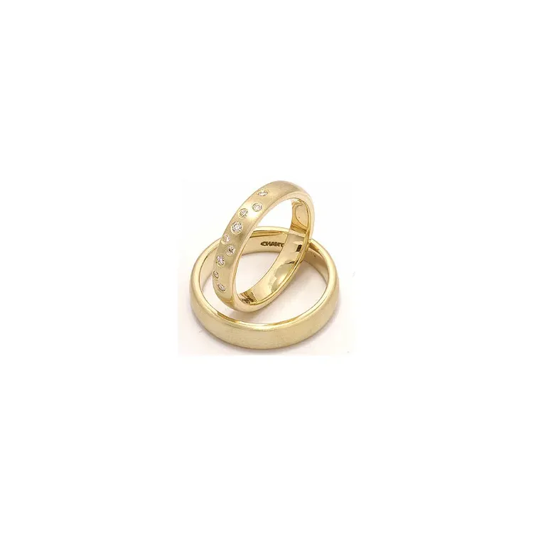 Vielsesringe i 14 karat guld 0,126 ct - sæt
