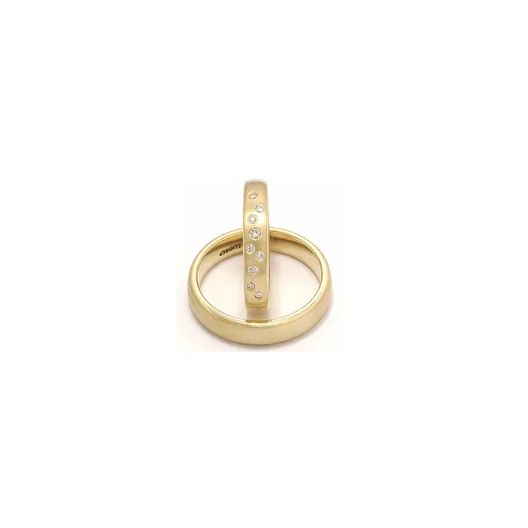 Vielsesringe i 14 karat guld 0,126 ct - sæt