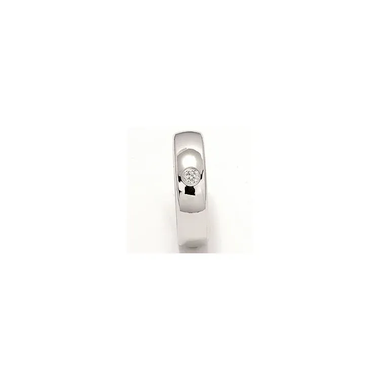 oval vielsesring i 14 karat hvidguld 0,10 ct