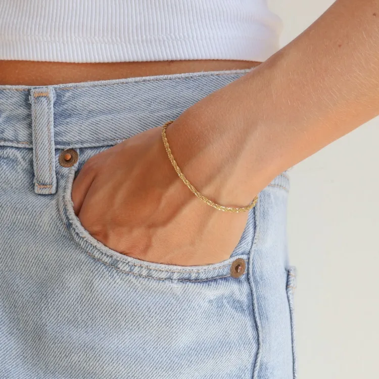 vandfast armbånd i forgyldt stål  x 2,4 mm  - OCEANA