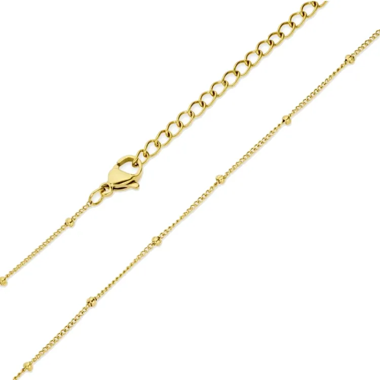 vandfast kugle halskæde i forgyldt stål 40+5 cm x 2,0 mm  - OCEANA