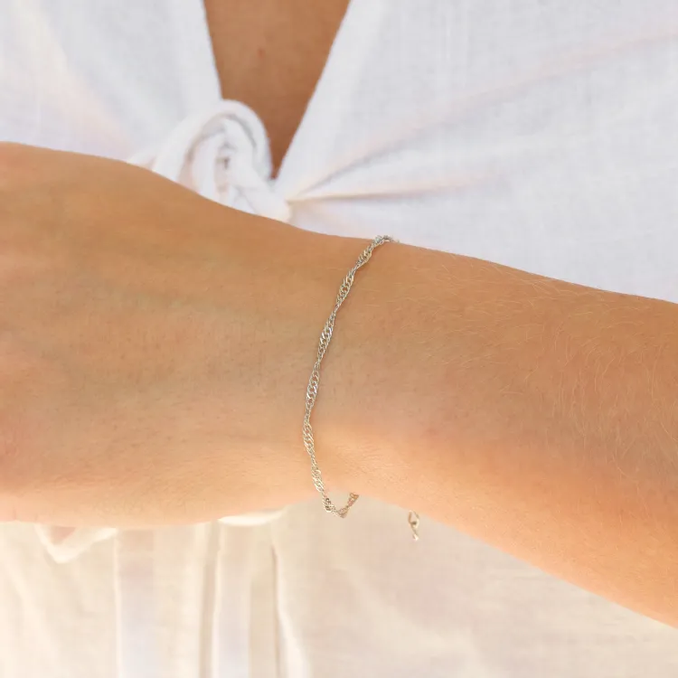 vandfast singapore armbånd i stål  x 2,0 mm  - OCEANA