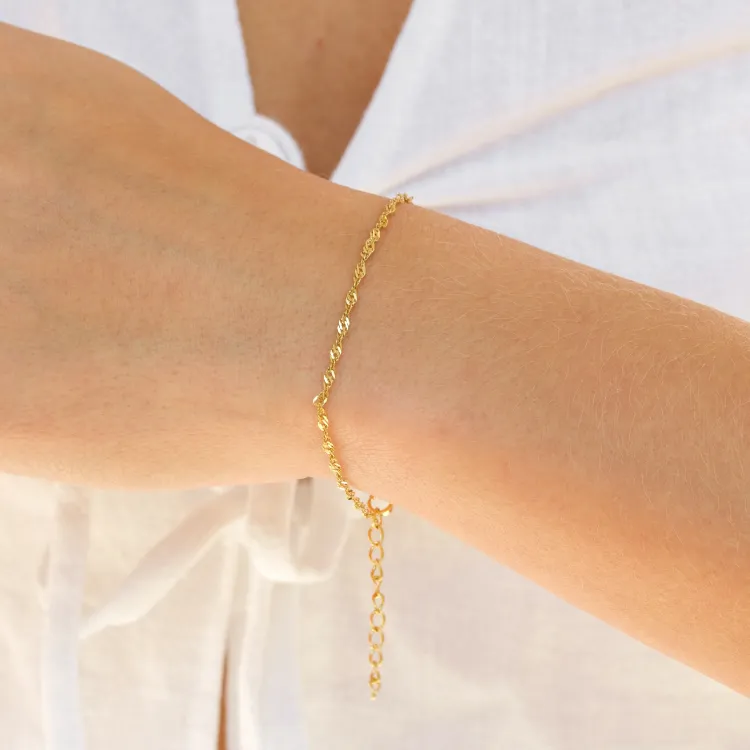 vandfast singapore armbånd i forgyldt stål  x 2,0 mm  - OCEANA