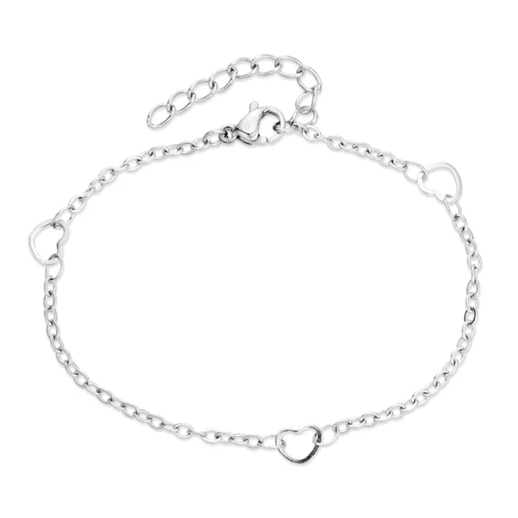 vandfast hjerte armbånd i stål  x 5,0 mm  - OCEANA