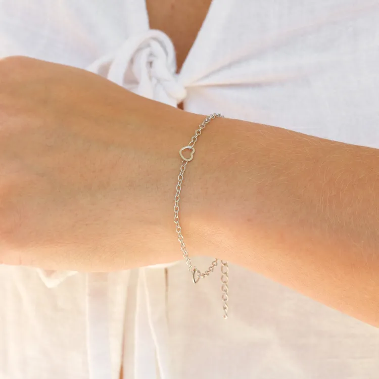 vandfast hjerte armbånd i stål  x 5,0 mm  - OCEANA