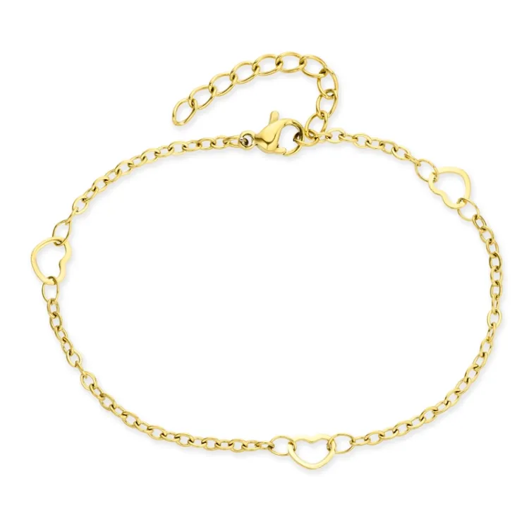 vandfast hjerte armbånd i forgyldt stål  x 5,0 mm  - OCEANA