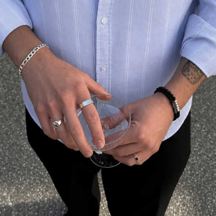 vandfast onyks armbånd i stål