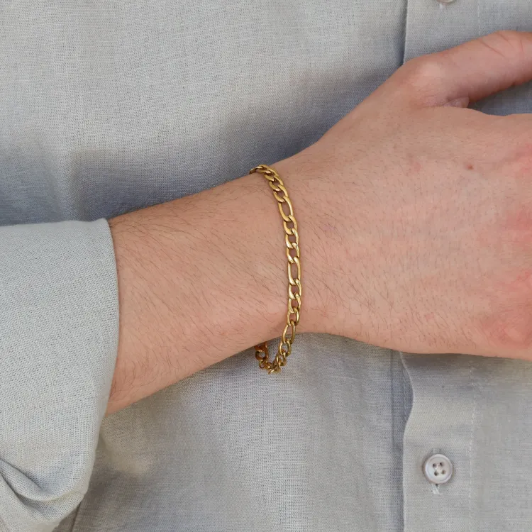 vandfast armbånd i forgyldt stål  x 5,0 mm 