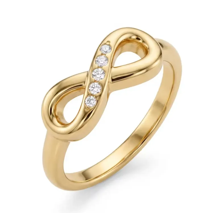 vandfast infinity zirkon ring i forgyldt stål - OCEANA